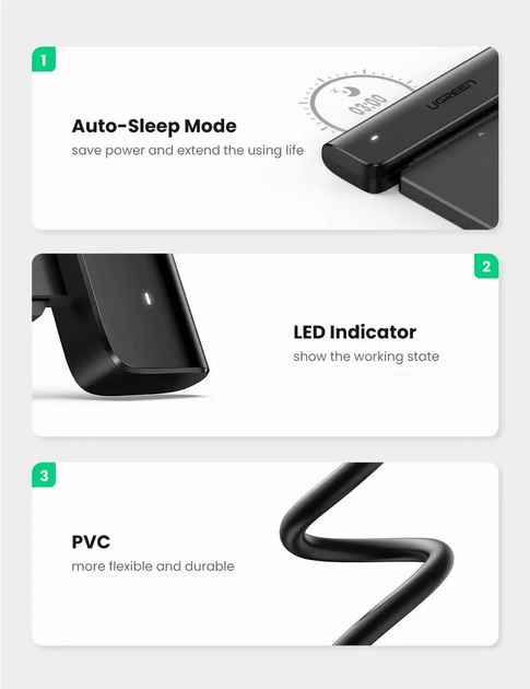 Кабель-адаптер UGREEN SATA-USB C для 2,5-дюймового SSD и жесткого диска Black (CM321) - изображение 4
