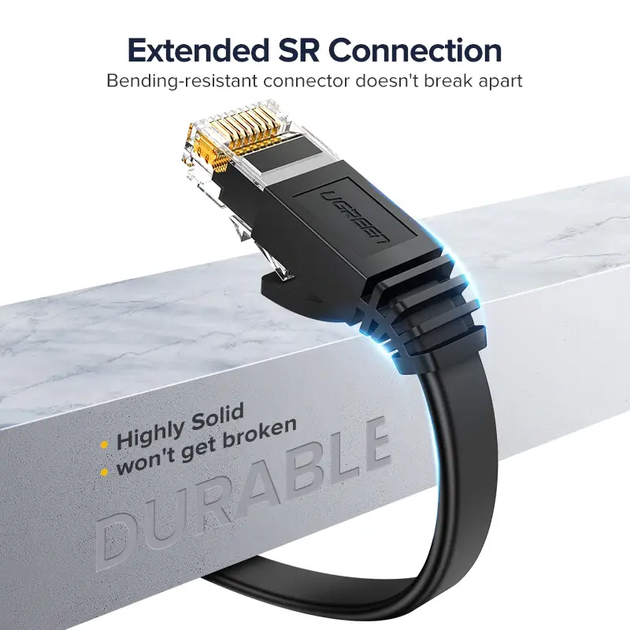 Высокоскоростной интернет кабель UGREEN NW102 Cat6 Ethernet Lan сетевой шнур патч-корд RJ45 0.5 м (50172) - изображение 6