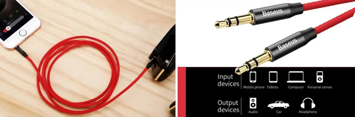 Кабель аудіо Baseus AUX Yiven M30 1.5M Red-Black (CAM30-C91) - зображення 6