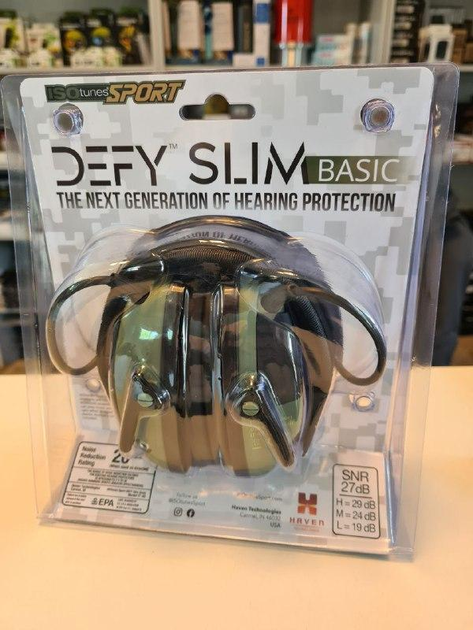 Активні тактичні навушники IsoTunes DEFY Slim Basic Khaki USA - зображення 1