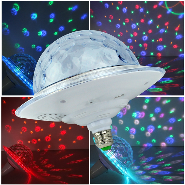Диско шар музыкальный проектор лампа в патрон E27 Magic Light UFO