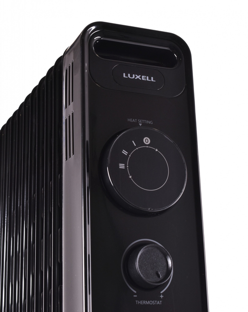 Масляный радиатор обогреватель 11 секцій 2300 Вт 23 кв м Luxell LUX-1230S Black (29001) - изображение 3