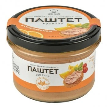 Паштет куриный с апельсином Шеф-повар200 г - Фото 1 Паштет куриный с апельсином Шеф-повар200 г - изображение 1