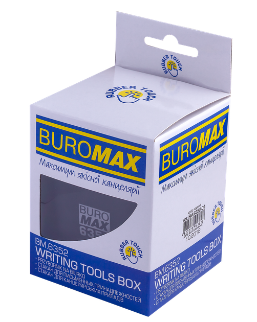 Стакан пластиковый Buromax Rubber Touch для письменных принадлежностей черный (BM.6352-01) - Фото 2 Стакан пластиковый Buromax Rubber Touch для письменных принадлежностей черный (BM.6352-01) - изображение 2