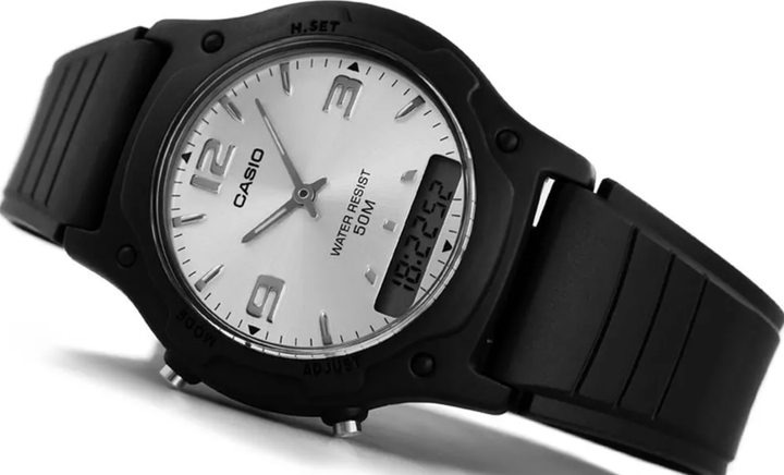 Наручные надежные часы Casio AW-49HE-7AVDF Серебристые с черным - изображение 6