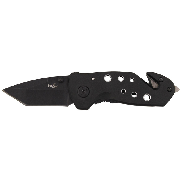 Складной нож Fox Outdoor рукоять металл со стеклобоем черный (45819) - изображение 1