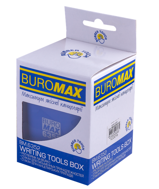 Стакан пластиковый Buromax Rubber Touch для письменных принадлежностей синий (BM.6352-02) - Фото 2 Стакан пластиковый Buromax Rubber Touch для письменных принадлежностей синий (BM.6352-02) - изображение 2