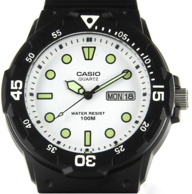 Наручные часы с каучуковым ремешком Casio MRW-200H-7E Серебристые с черным - изображение 6