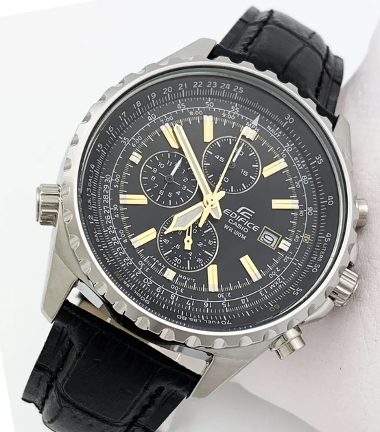Наручные часы Casio Edifice EF-527L-1AVEF Круглые Черные с серебристым/золотистым - изображение 6