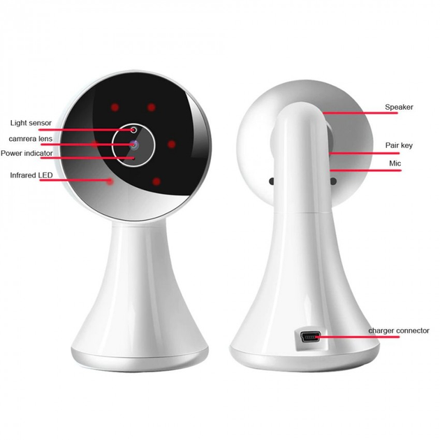 Видеоняня - наручные часы Baby Monitor VB606, обратная связь, 1.5" дисплей, датчик температуры, VOX - изображение 3