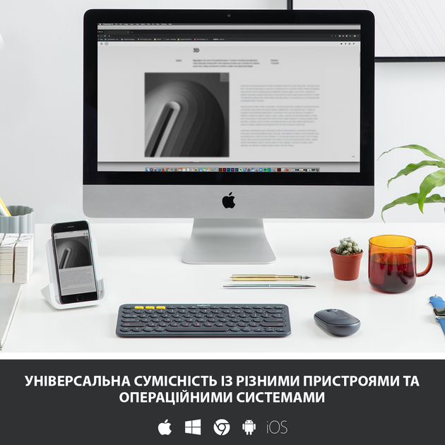 Клавіатура бездротова Logitech K380 Graphite (920-007584) - зображення 4