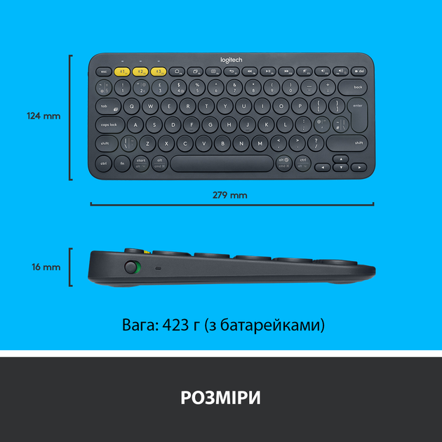 Клавіатура бездротова Logitech K380 Graphite (920-007584) - зображення 8