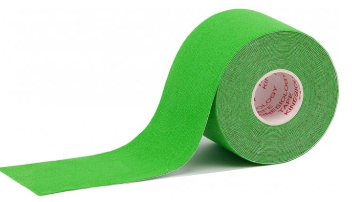 Кінезіо Тейп Kinesiology Tape 5см х 5м зеленый індивідуальна упаковка - изображение 2