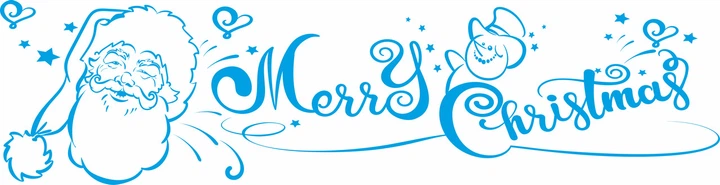 Новогодняя наклейка на окно Merry Christmas! (санта витрины надпись с новым годом) матовая 1100х280 мм Голубой - изображение 2