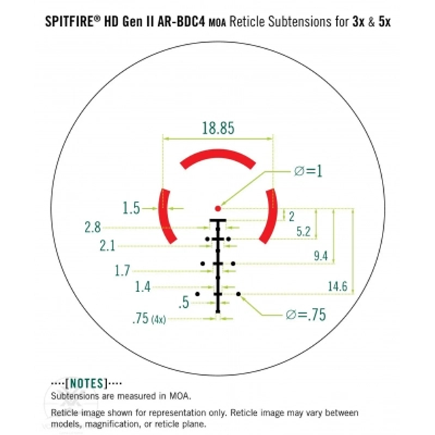 Прицел Vortex Spitfire 3x Prism II Scope AR-BDC4 Reticle (SPR-300) (929053) - изображение 2