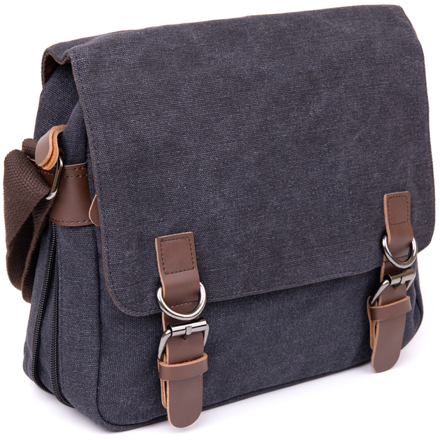 Молодежная сумка-почтальонка текстильная VINTAGE Youth Bag 20604 Черный ...