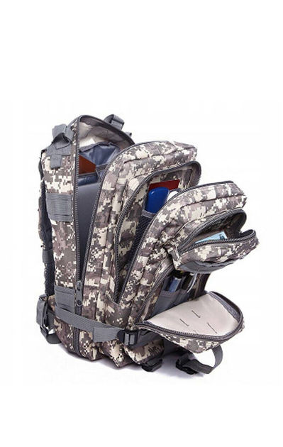 Рюкзак сумка на плечі ранець 28 л Піксель 45 х 22 х 26 см дволямковий з ручкою для перенесення з базою для модульної системи Molle водонепроникний - зображення 2