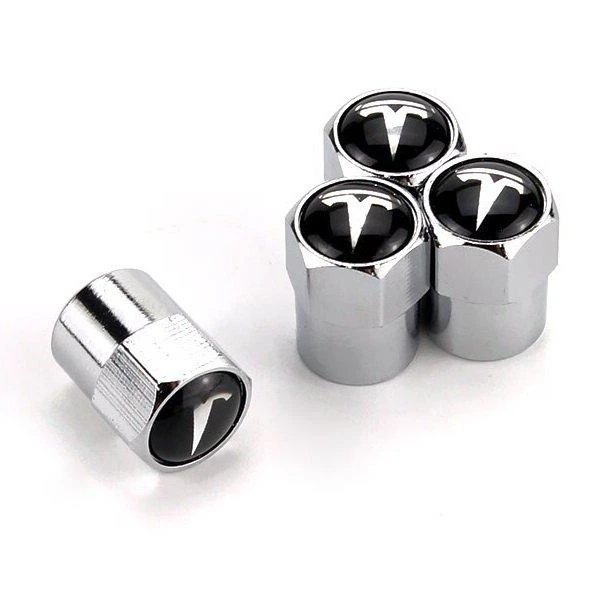 Набор колпачков на ниппель для автомобиля Tesla SUNROZ Caps Short Silver Тесла 4 штуки (A-67029) - изображение 7