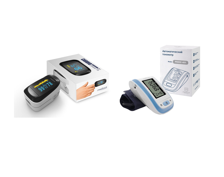 Медицинский набор для дома MEDICA+ Health Care пульсоксиметр 7.0 + автоматический тонометр 401 с манжетой - изображение 1