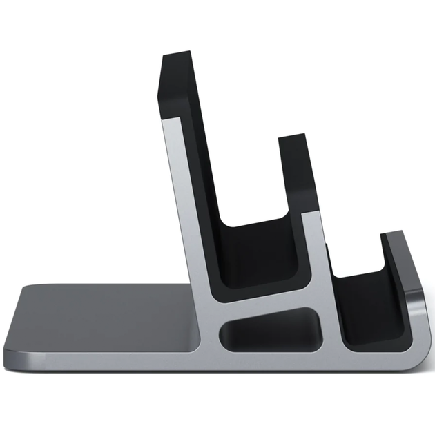 Вертикальная подставка Satechi Aluminum Dual Vertical Laptop Stand for iPad/MacBook, Space Gray (ST-ADVSM) - Фото 5 Вертикальная подставка Satechi Aluminum Dual Vertical Laptop Stand for iPad/MacBook, Space Gray (ST-ADVSM) - изображение 5