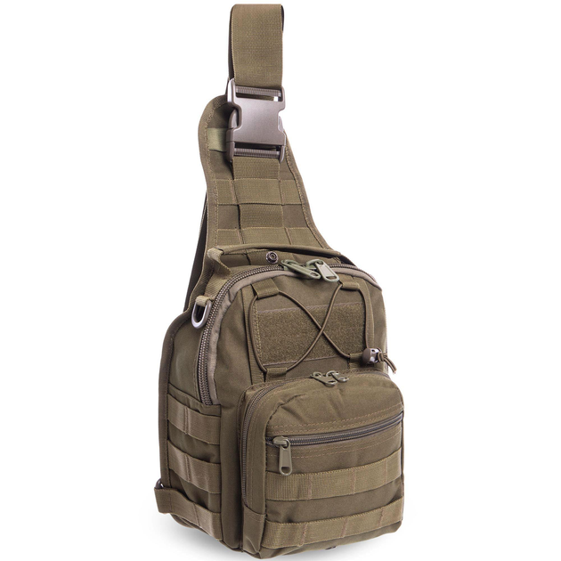 Рюкзак тактический (Сумка-слинг) с одной лямкой SILVER KNIGHT TY-098 20л оливковый - изображение 1