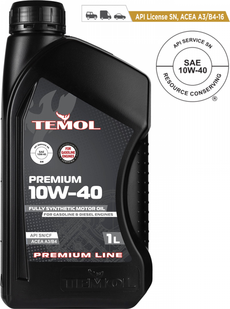 Моторное масло Temol Premium 10W-40 SN/CF/SM 1 л (2200015647018) – фото ...