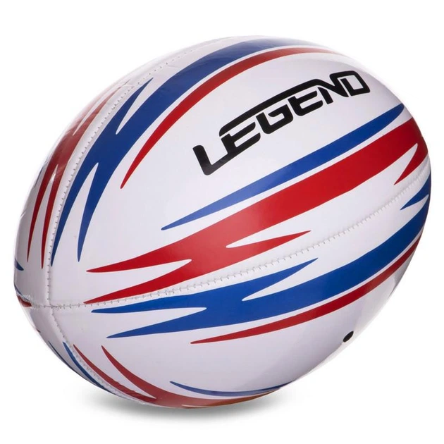 Мяч для регби LEGEND FB-3289 №4 PVC белый-красный-синий - изображение 3