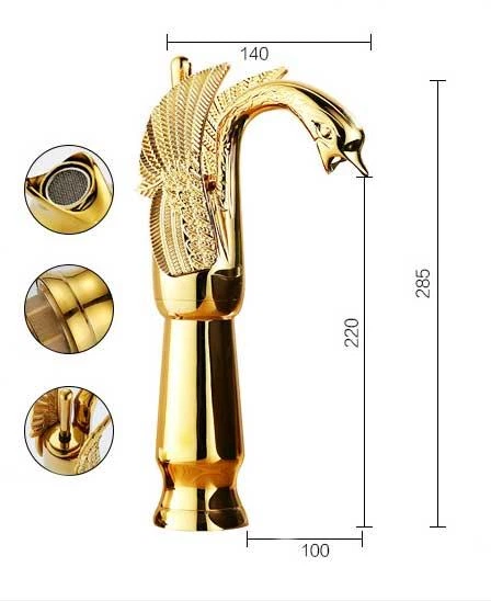Смеситель для раковины высокий Art design Swan Big Bronze Бронза – фото ...