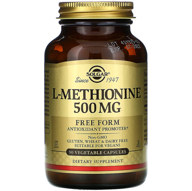 L-Метионин SOLGAR "L-Methionine" детоксифицирующий антиоксидант, 500 мг ...