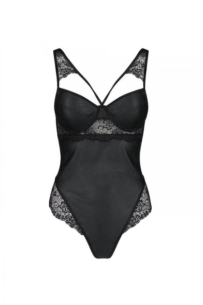Боди из эко-кожи и кружева Loona Body Passion XXL/XXXL Черный ( SO5357 ) - изображение 9