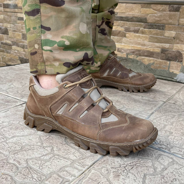 Кросівки чоловічі тактичні ЗСУ 7514 41 р 27 см коричневі (OPT-2190) - зображення 1