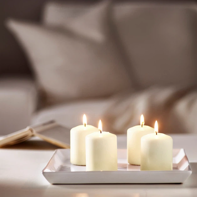 Набор свечей IKEA HEMSJO без запаха, естественный, 8 см 701.242.62 - изображение 2