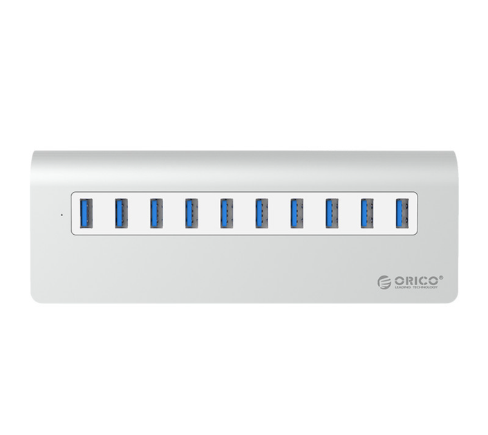 USB хаб Orico M3H10 USB 3.0 10 портів з блоком живлення hub концентратор алюмінієвий - зображення 8