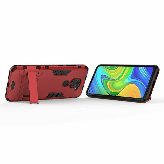 Чехол Iron для Xiaomi Redmi Note 9 бронированный бампер Red - Фото 2 Чехол Iron для Xiaomi Redmi Note 9 бронированный бампер Red - изображение 2
