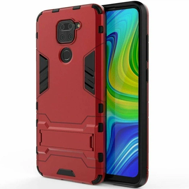 Чехол Iron для Xiaomi Redmi Note 9 бронированный бампер Red - Фото 3 Чехол Iron для Xiaomi Redmi Note 9 бронированный бампер Red - изображение 3