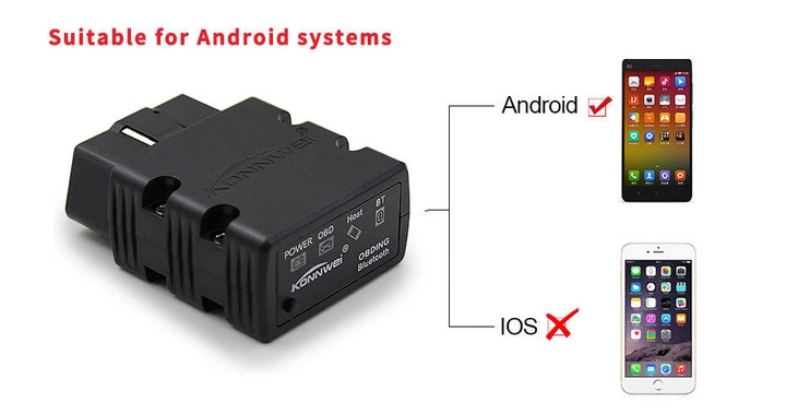 Диагностический сканер KONNWEI KW902 OBD2 Black Bluetooth 3.0 для Android Pic18f25k80 - изображение 2