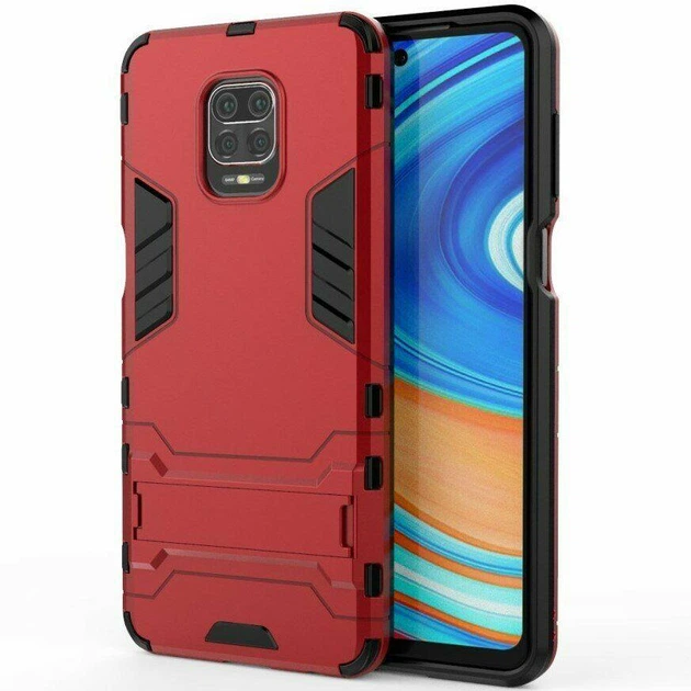 Чохол Iron для Xiaomi Redmi Note 9 Pro Max броньований бампер Red Без бренду - зображення 3