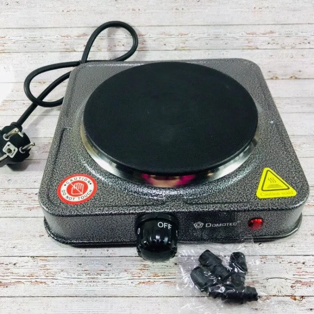 Электрическая настольная плита одна конфорка Domotec 5821MS портативная печка, с дисковым теном 1000Вт, 5 режимов нагрева Серый - Фото 7 Электрическая настольная плита одна конфорка Domotec 5821MS портативная печка, с дисковым теном 1000Вт, 5 режимов нагрева Серый - изображение 7