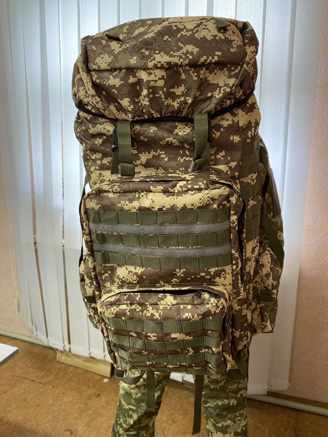 Рюкзак військовий ЗСУ, 80 літрів, колір командос піксель - зображення 2