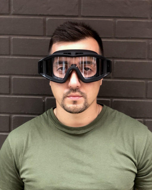 Тактические очки маска антибликовые прозрачные - изображение 2