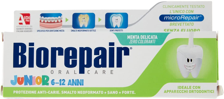 Детская зубная паста Biorepair Junior 75 мл (8017331064504/8017331054093/8017331097311) - изображение 1