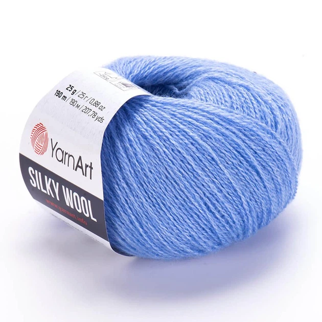 Пряжа YarnArt Silky wool джинс 331 блакитний - Фото 1 Пряжа YarnArt Silky wool джинс 331 блакитний - зображення 1
