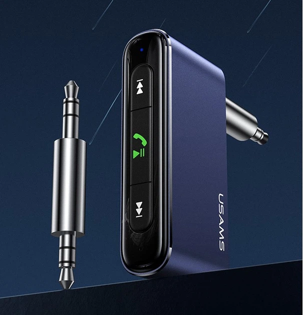 Bluetooth ресивер Usams USSJ519 3.5DC Mini Car Wireless Audio Receiver BT5.0 Grey (SJ519JSQ01