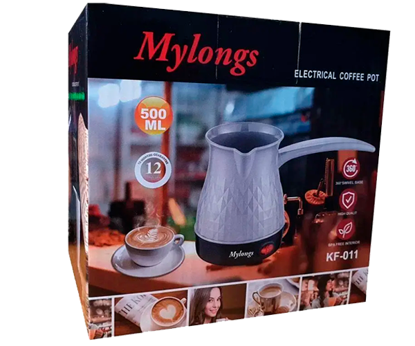 Турка електрична Mylongs KF-005 0,5 л 600 Вт терморегулятор нержавіюча сталь/чорний (KF-005_250) - зображення 6