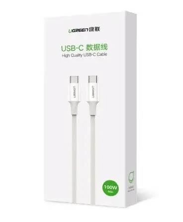 Кабель зарядный Ugreen Type-C 5А 100W QC4.0 2М White (US300) - Фото 2 Кабель зарядный Ugreen Type-C 5А 100W QC4.0 2М White (US300) - изображение 2