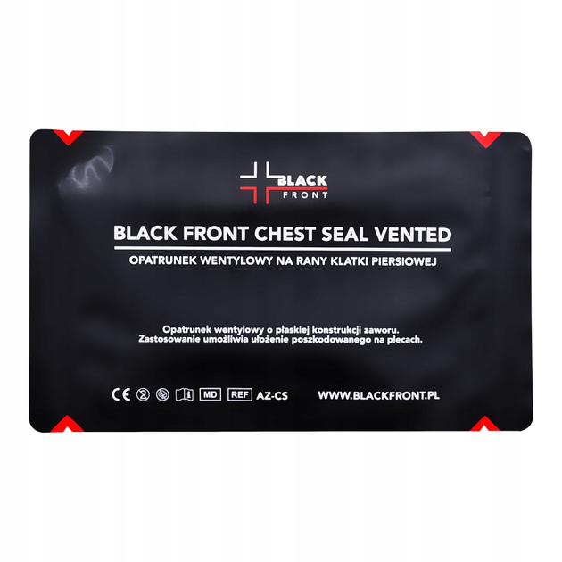 Оклюзійна пов'язка Black Front chest seal vented - зображення 1