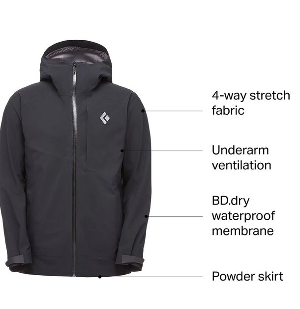 Куртка мужская Black Diamond Recon Stretch Ski Shell, S - Black (BD K6HI.015-S) - изображение 11