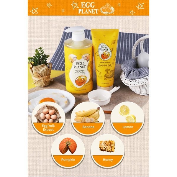 Маска DAENG GI MEO RI Egg Planet Keratin Hair Pack для волос укрепляющая с кератином и яичными желтками, 200 мл - Фото 3 Маска DAENG GI MEO RI Egg Planet Keratin Hair Pack для волос укрепляющая с кератином и яичными желтками, 200 мл - изображение 3