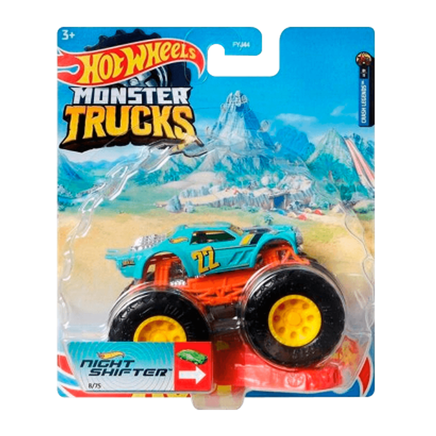 Машинка Внедорожник Базовый Hot Wheels Monster Truck Night Shifter Crash Legends 164 Hcn55 9793