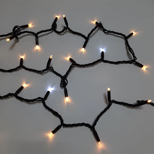 Гирлянда NikoLED STRING 100LED 10м внешняя теплый цвет на черном кабеле (3135-21) - изображение 2